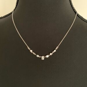 Nordstrom Brand Spaced Cubic Zirconia Necklace 

Clear/Silver
17” length